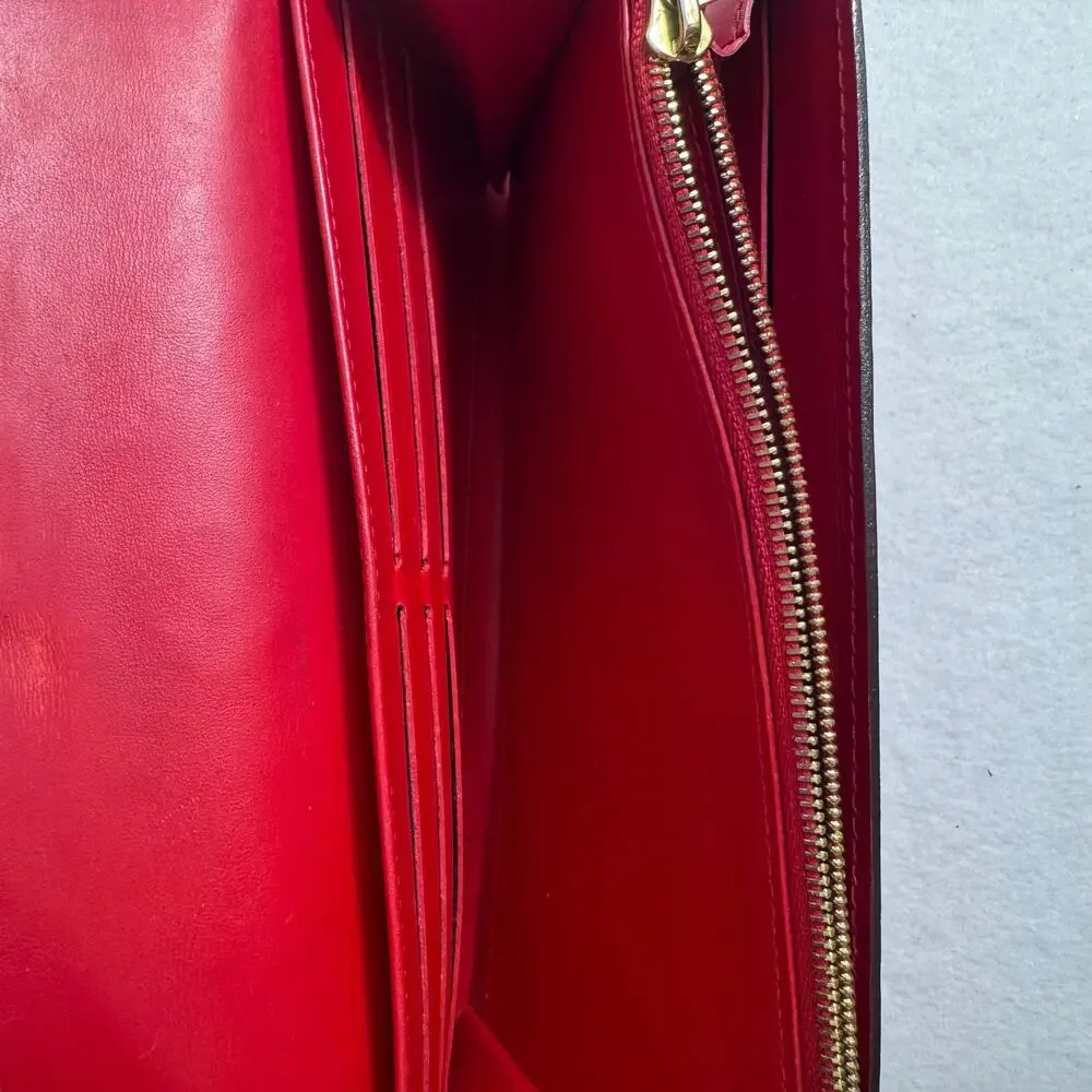 Louis Vuitton Cerise Monogram Vernis Sarah NM3 Wallet Apple red